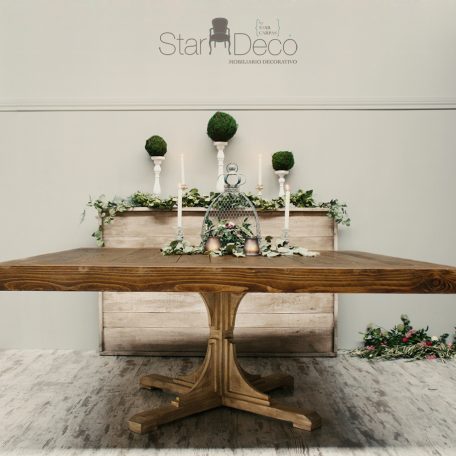 Alquiler de mesa de madera vista cuadrada para banquete vintage boda evento