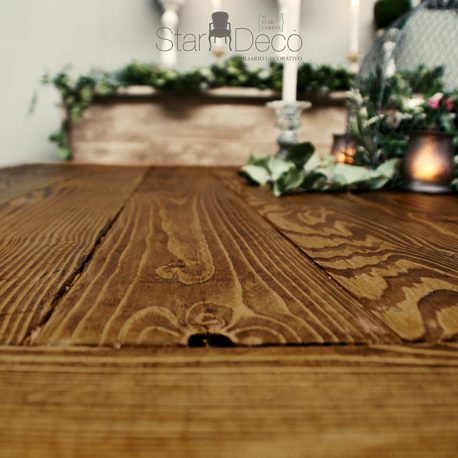 Alquiler de mesa de madera vista cuadrada para banquete