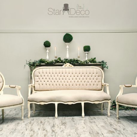 sillón  clásico capitoné Luis XV rincón con encanto chill out salon boda evento banquete ceremonia 