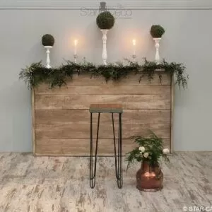 Taburete alto coctail madera con patas hairpin