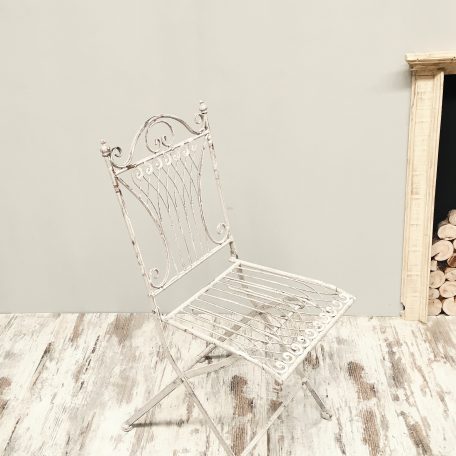 alquiler de silla de forja provenzal blanca para bodas banquete ceremonia vintage 