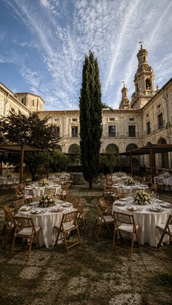 Pergola de estructura de madera con lona tensada tipo vela en alquiler para eventos