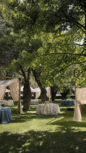 Alquiler de pergolas de lino para bodas y eventos