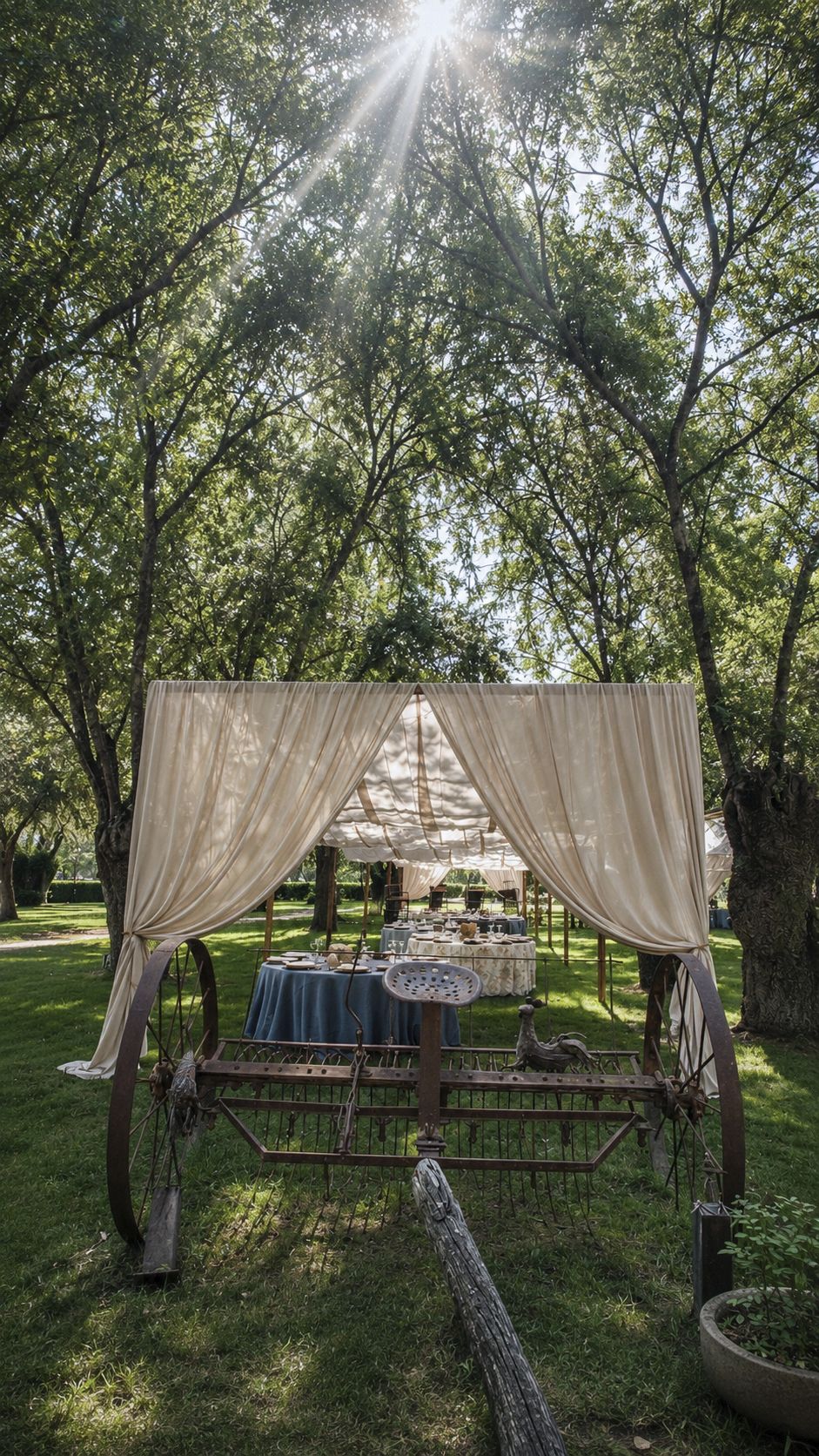 Alquiler de pergolas de lino para bodas y eventos