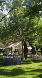 Alquiler de pergolas de lino para bodas y eventos