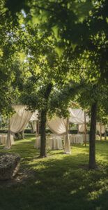 Alquiler de pergolas de lino para bodas y eventos