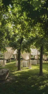 Alquiler de pergolas de lino para bodas y eventos