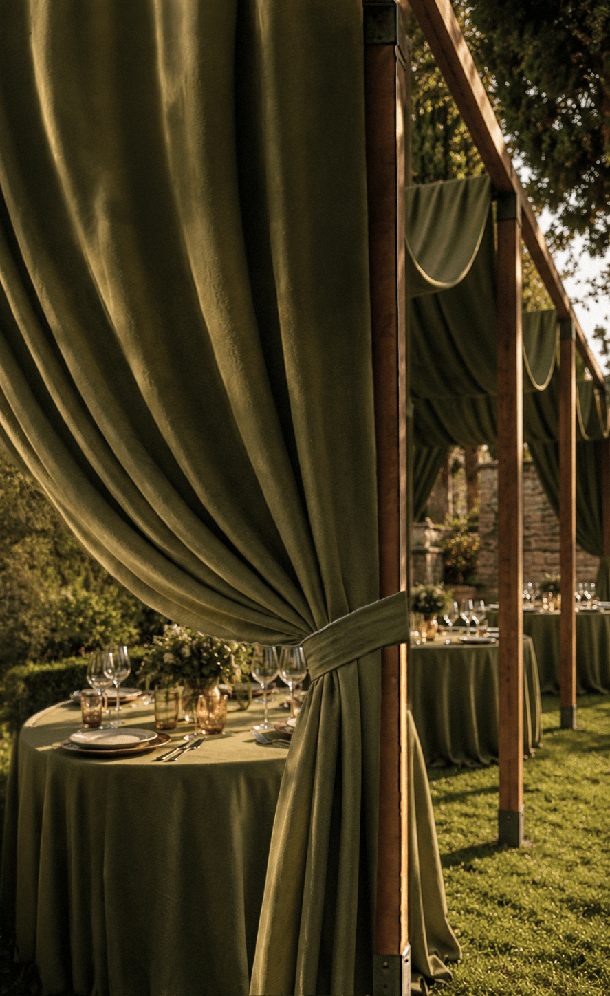 Alquilar Pergolas de madera para eventos decoracion boda sombra verde oliva
